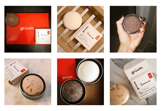 Instagram images of shampoo bars by customers